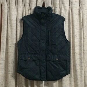 Southern Proper Varsity Vest in Navy Plaid